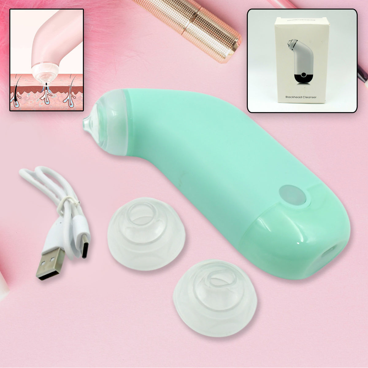 0288 Vacuum Blackhead Machine Reduce Spot Mini Handheld Lifting Massage Facial Blackhead Remover